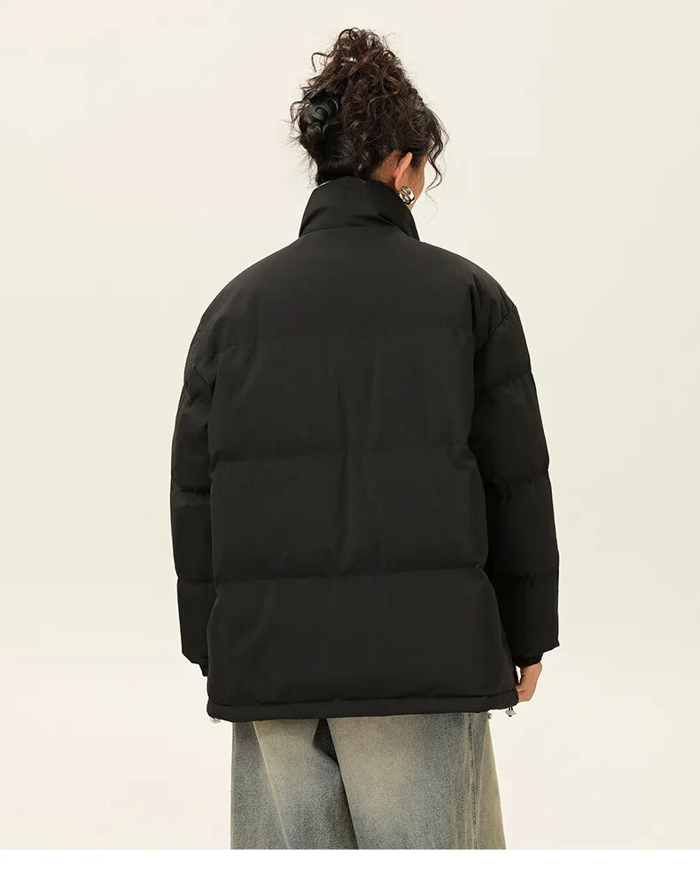 -Style | Cozy Stand-Up Collar Jacket in Thick, Warm Cotton Fabric