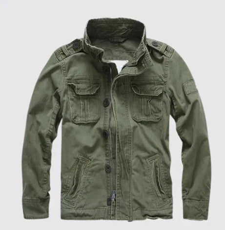 Heidi Fashion | Regular Fit Denim Jacket with Button Closure, High Collar, Multiple Pockets, and Epaulettes