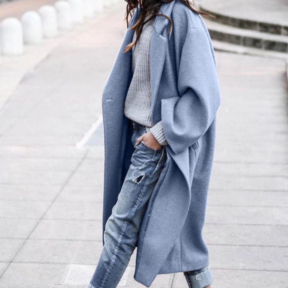 Heidi Fashion | Open Front Oversized Wool Midi Coat