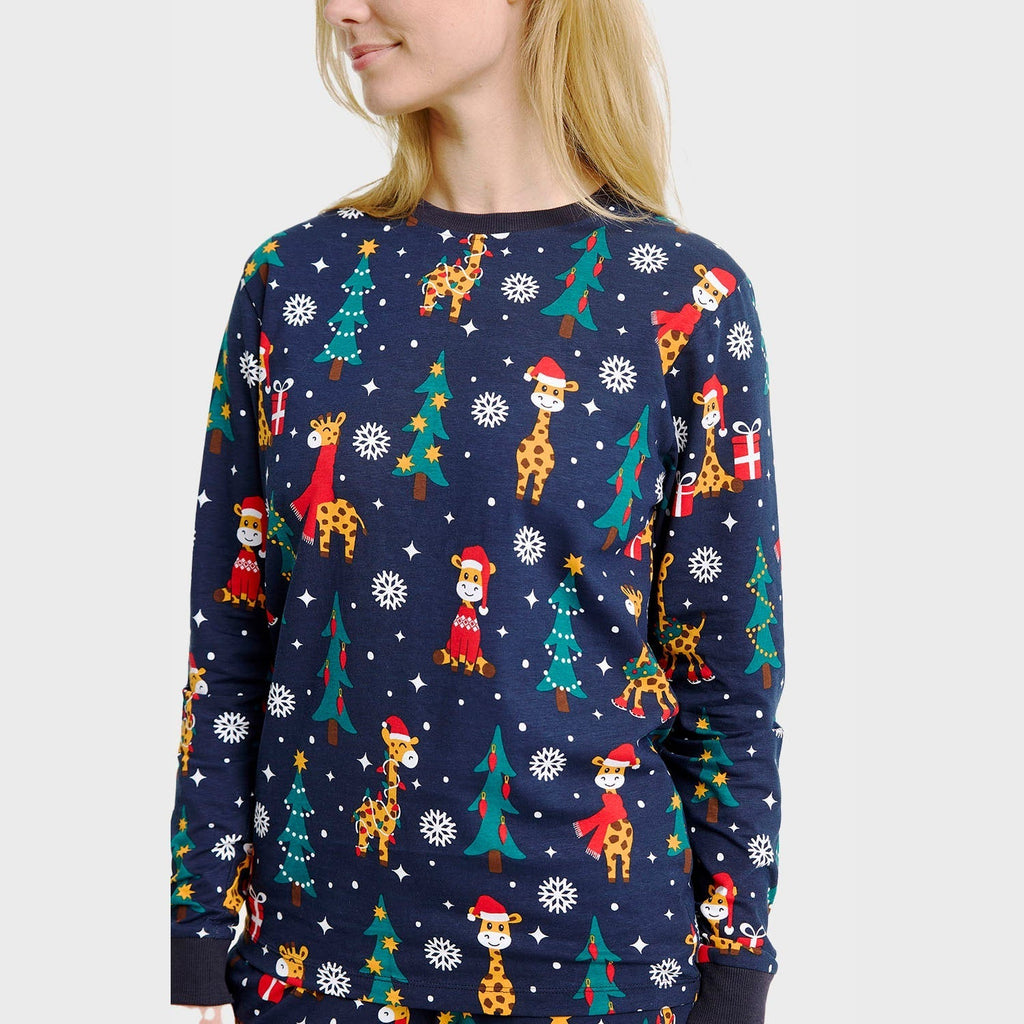 -Mode | Women's Giraffe Christmas Pajamas