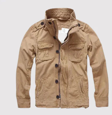 Heidi Fashion | Regular Fit Denim Jacket with Button Closure, High Collar, Multiple Pockets, and Epaulettes