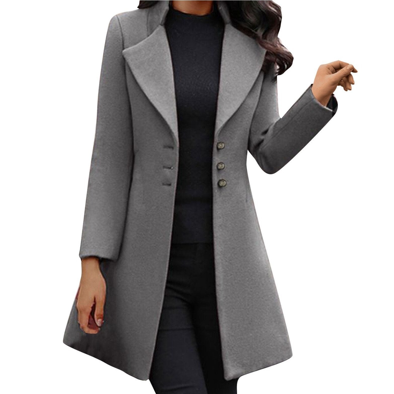 Heidi Fashion | Long-Sleeve Wool Coat