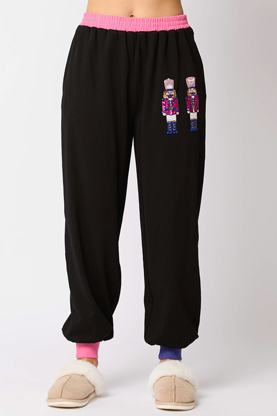 Heidi Fashion | Festive Sequin Sweatshirt and Relaxed Fit Trousers with Pockets Set