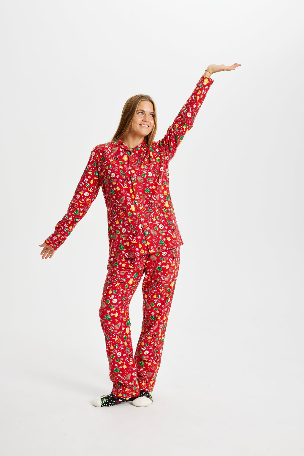 -Mode | Women's Red Flannel Christmas Pajamas
