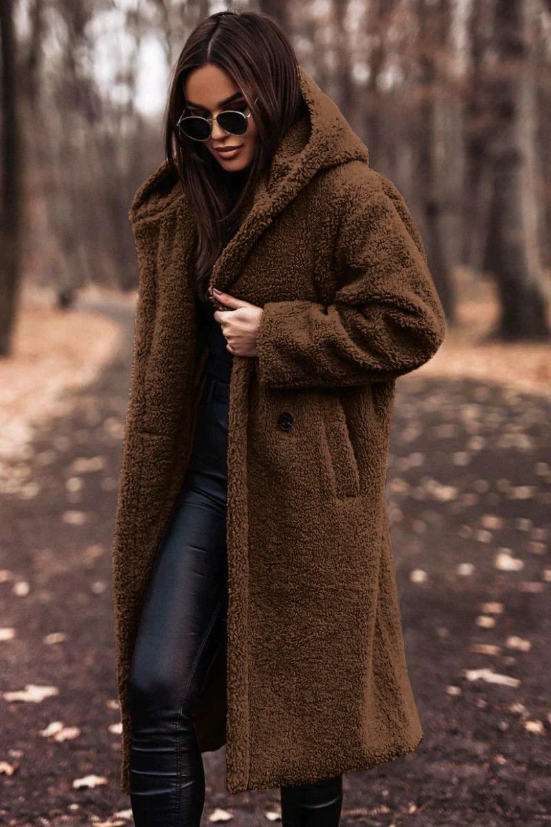 -Mode | Women's Tina Lange Hooded Oversized Teddy Coat