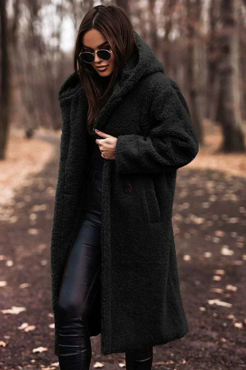 -Mode | Women's Tina Lange Hooded Oversized Teddy Coat