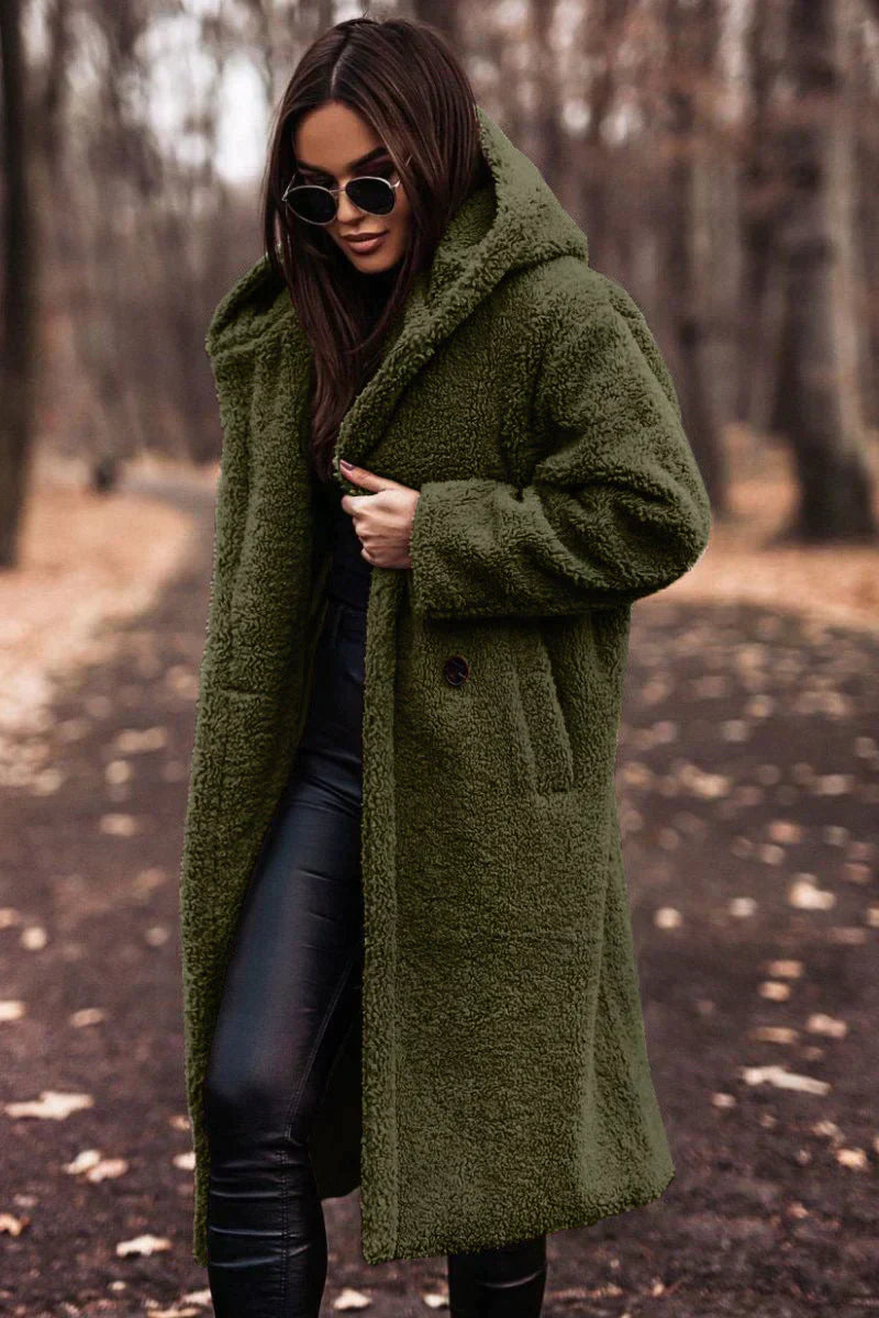 -Mode | Women's Tina Lange Hooded Oversized Teddy Coat