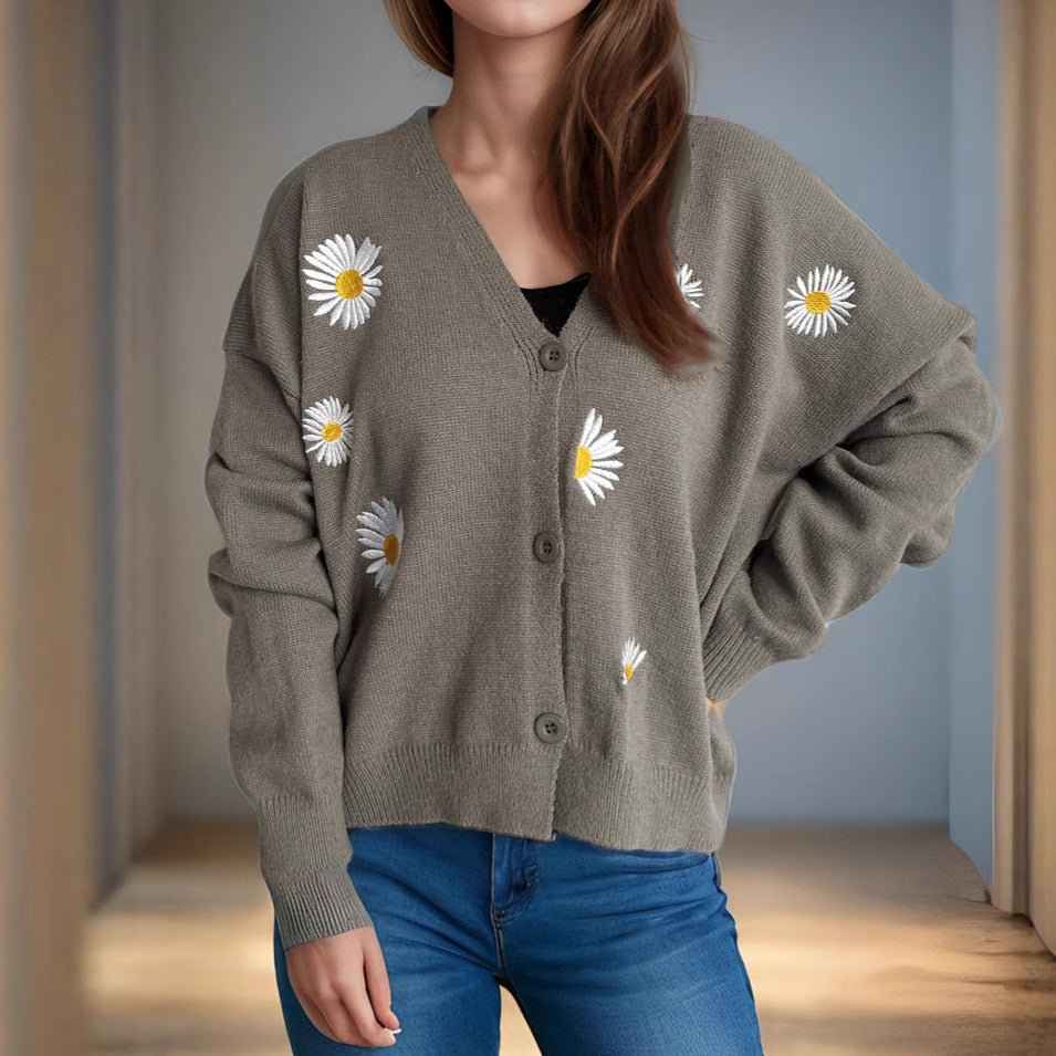 Heidi-Mode Floral Embellished Women's Cardigan