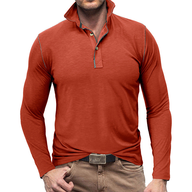 Heidi Mode | Slim Fit Long Sleeve Pique Pullover in Soft Cotton