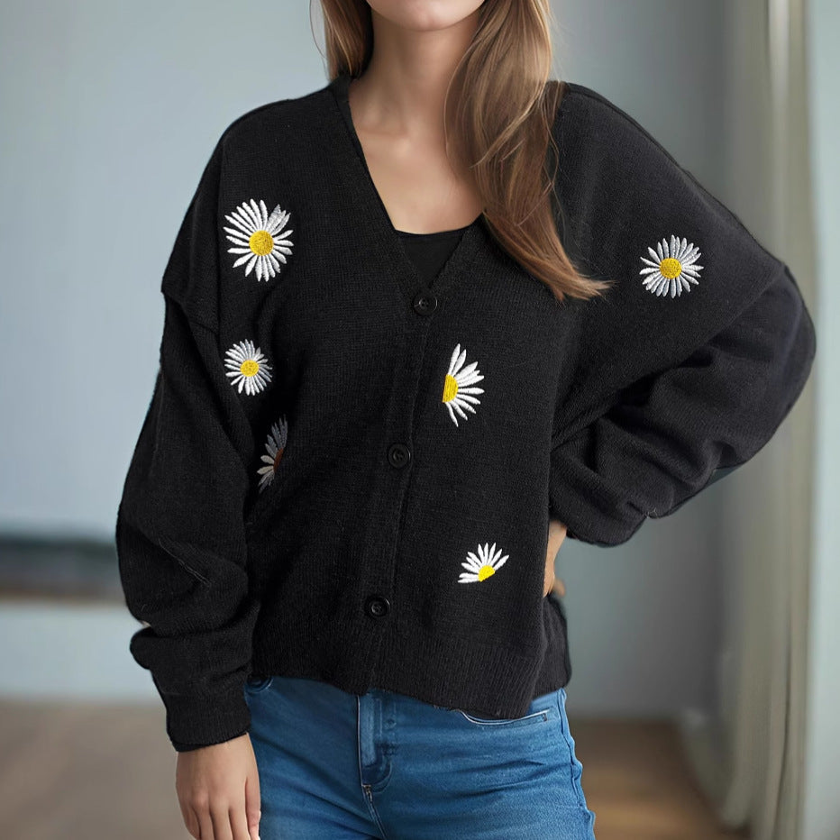 Heidi-Mode Floral Embellished Women's Cardigan