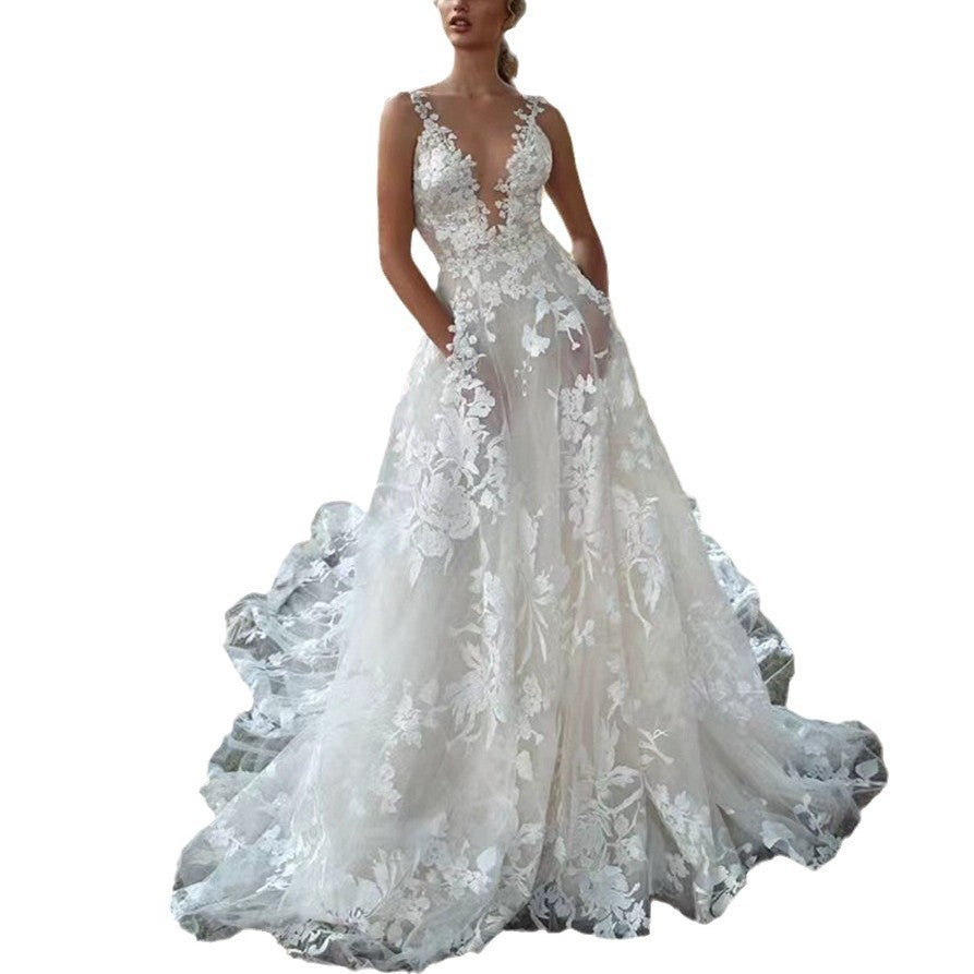 Heidi-Mode Intricate Lace Women's Wedding Dress