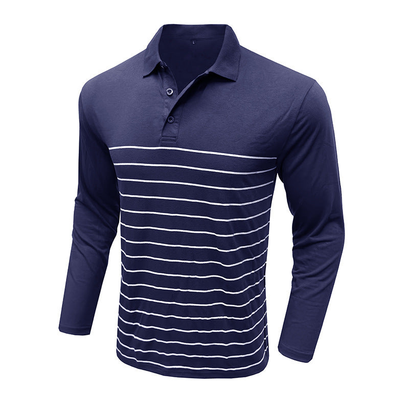 Heidi Fashion | Elegant Stripe Pattern Slim Fit Cotton Knit Pique Pullover