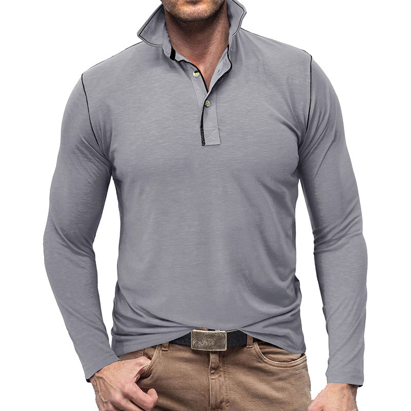 Heidi Mode | Slim Fit Long Sleeve Pique Pullover in Soft Cotton