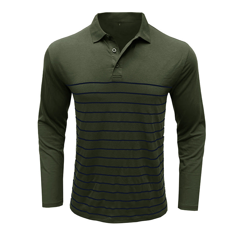 Heidi Fashion | Elegant Stripe Pattern Slim Fit Cotton Knit Pique Pullover