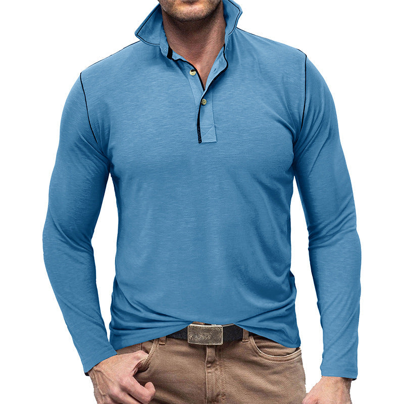 Heidi Mode | Slim Fit Long Sleeve Pique Pullover in Soft Cotton