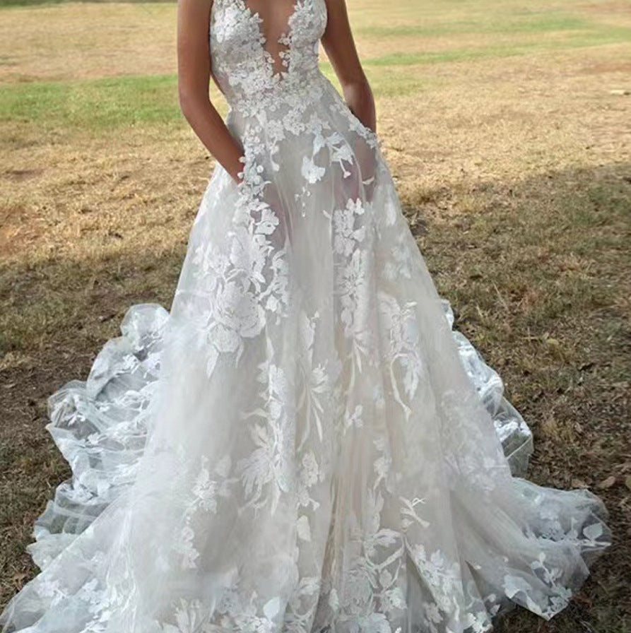 Heidi-Mode Intricate Lace Women's Wedding Dress