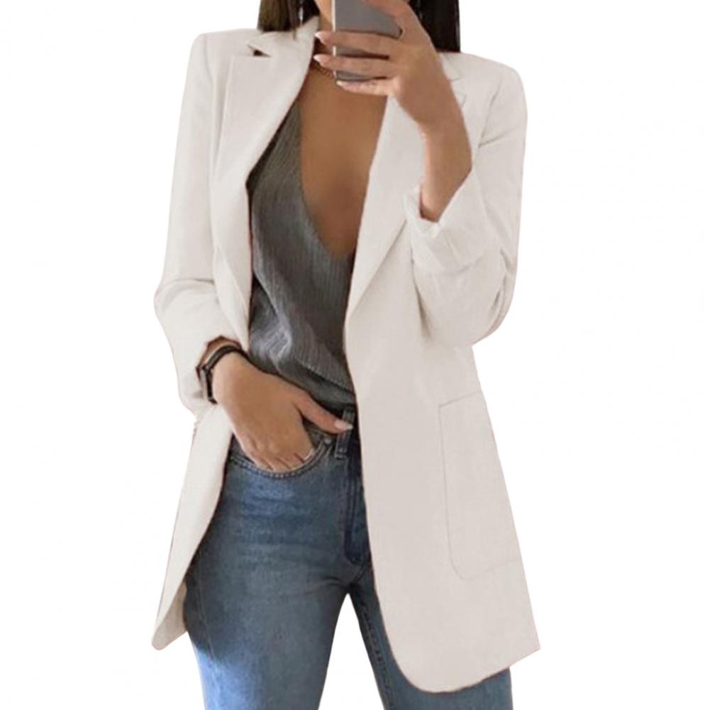 Heidi Fashion | Tailored Fit Blazer with Hip-Length Design and Large Pockets