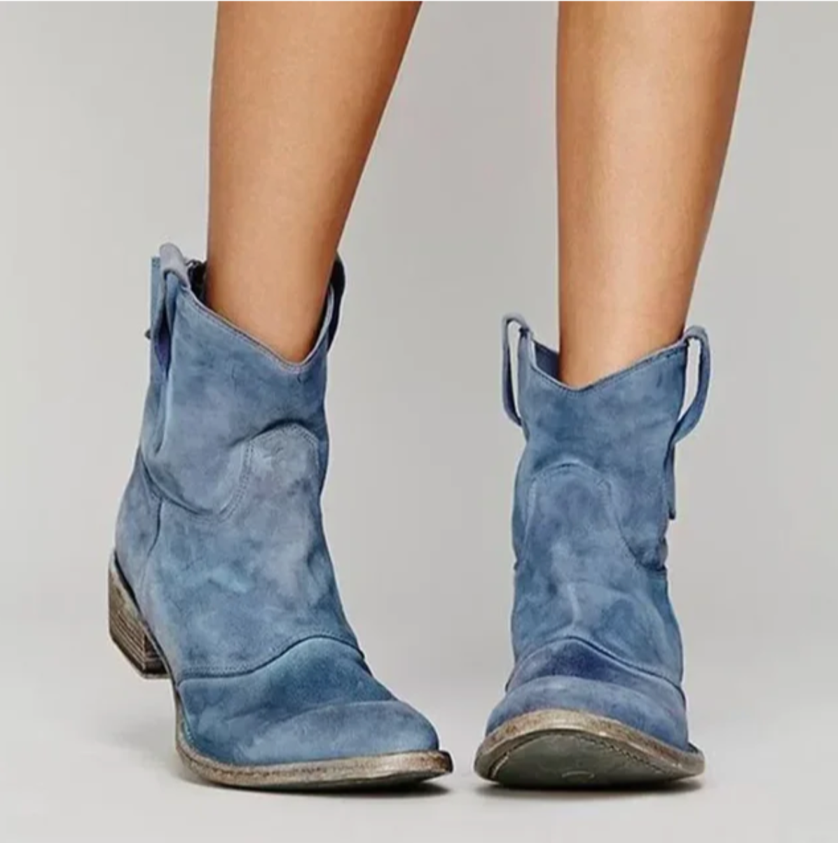 Heidi Fashion | Suede Ankle Boots with Western Flair