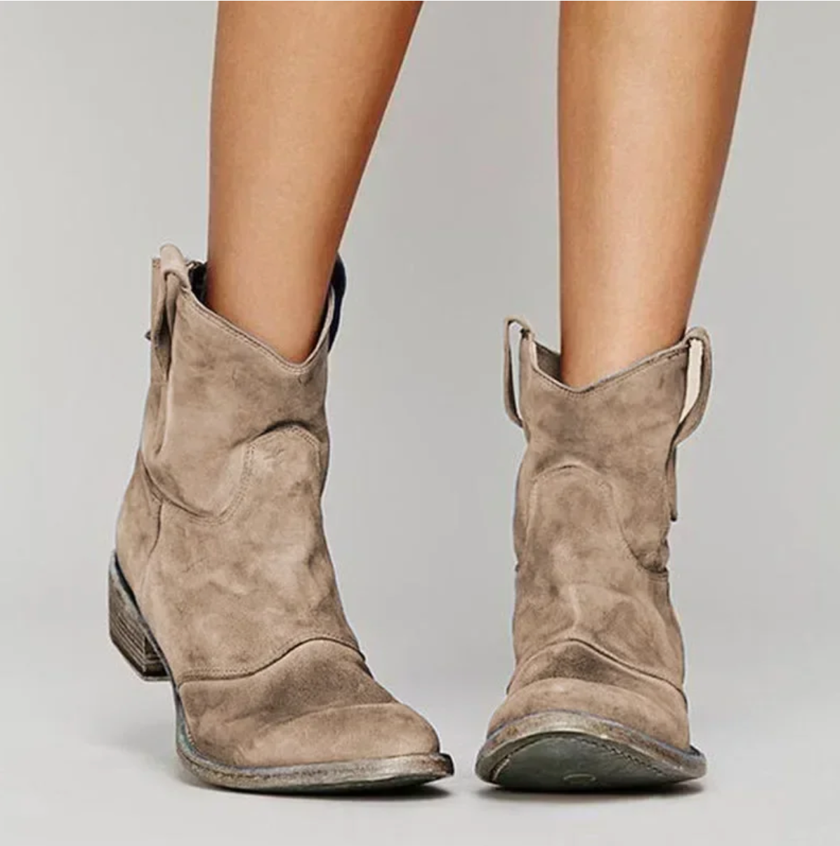 Heidi Fashion | Suede Ankle Boots with Western Flair