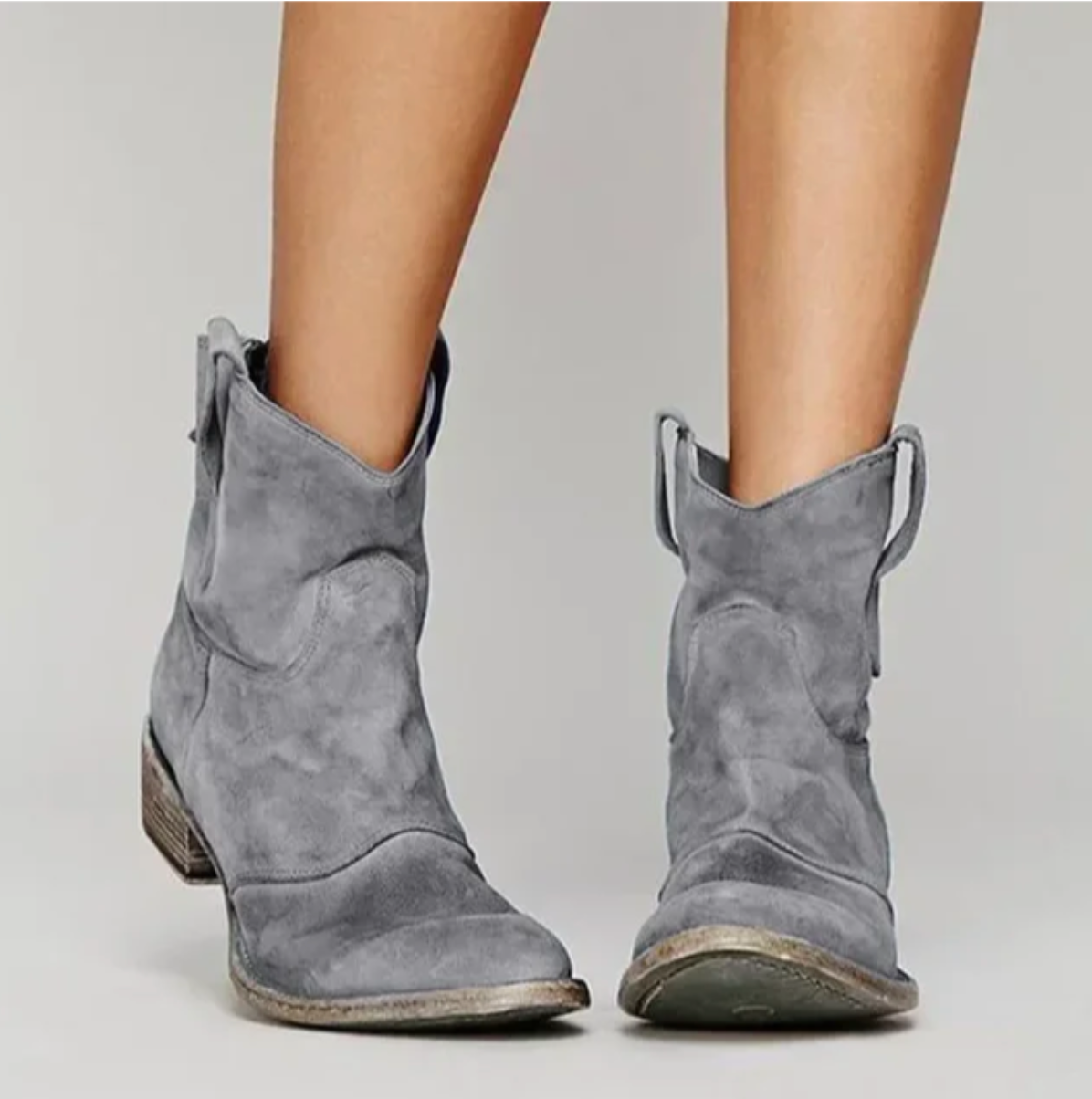 Heidi Fashion | Suede Ankle Boots with Western Flair