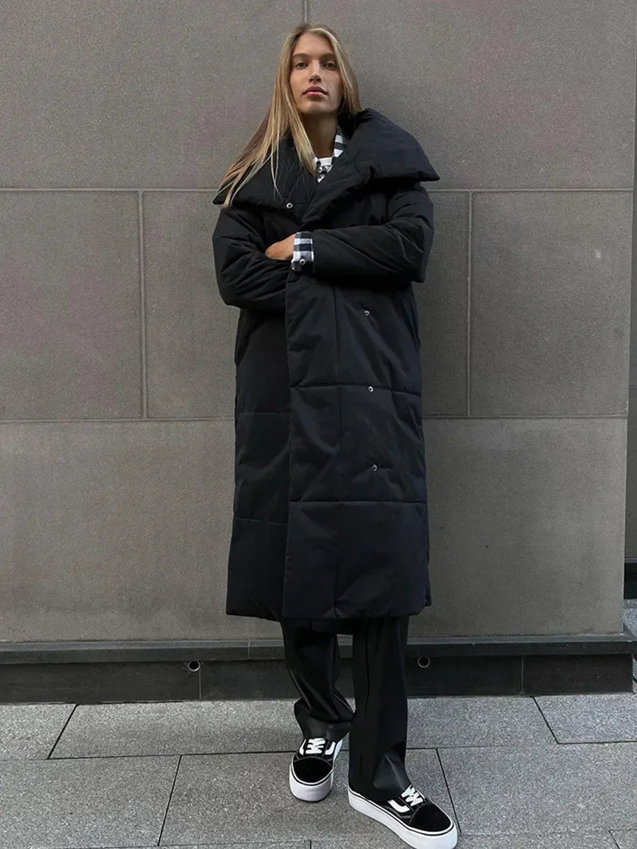 -Mode | Women's Belted Long Winter Padded Parka