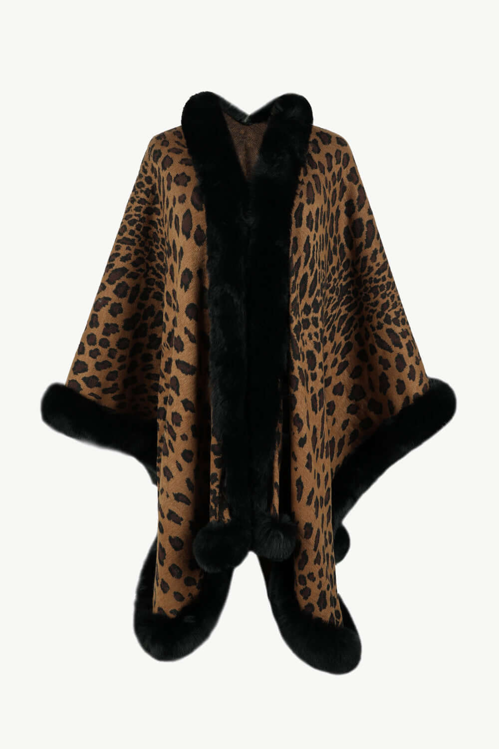 Heidi Fashion | Open Poncho with Leopard Print
