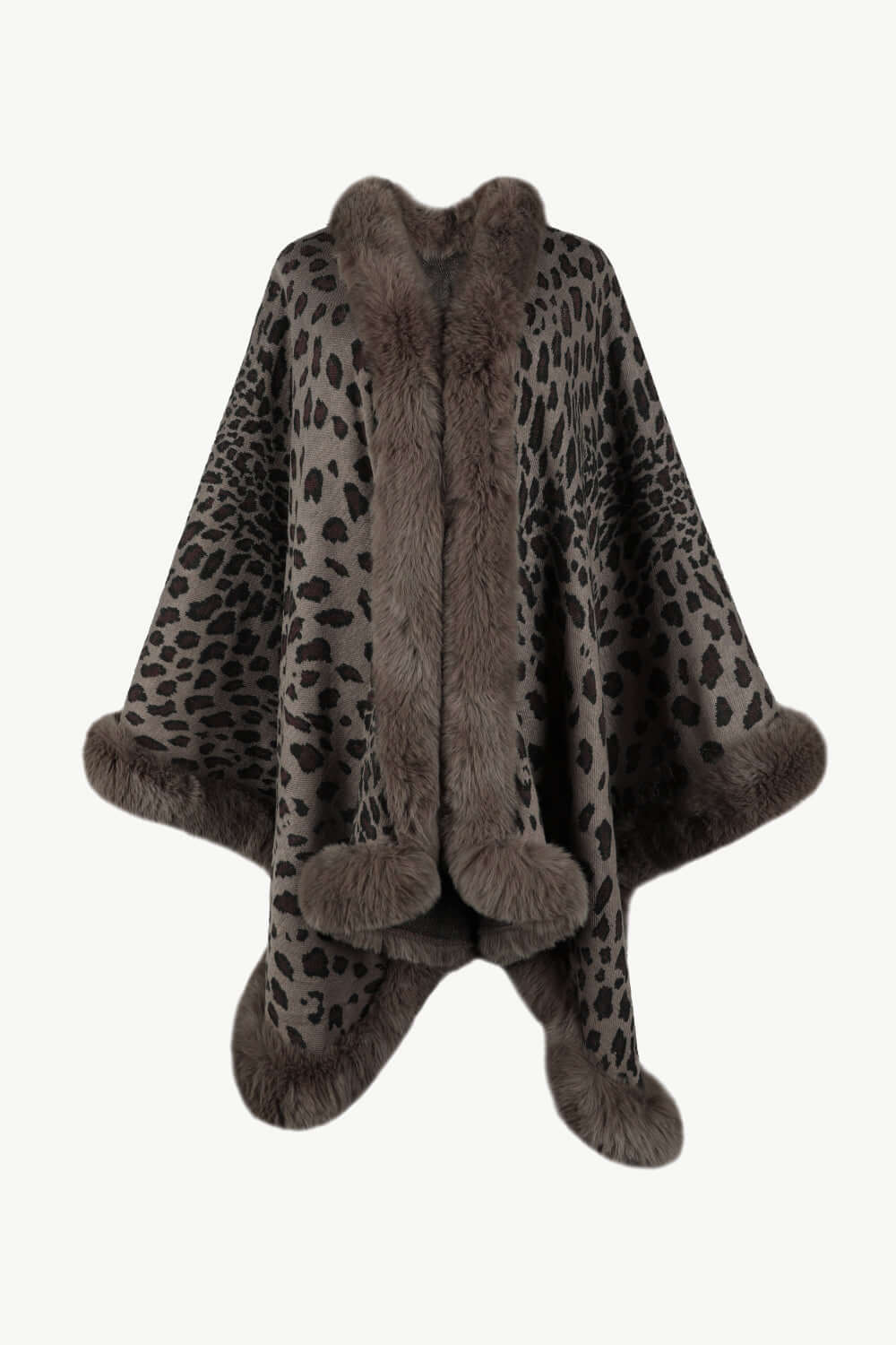 Heidi Fashion | Open Poncho with Leopard Print