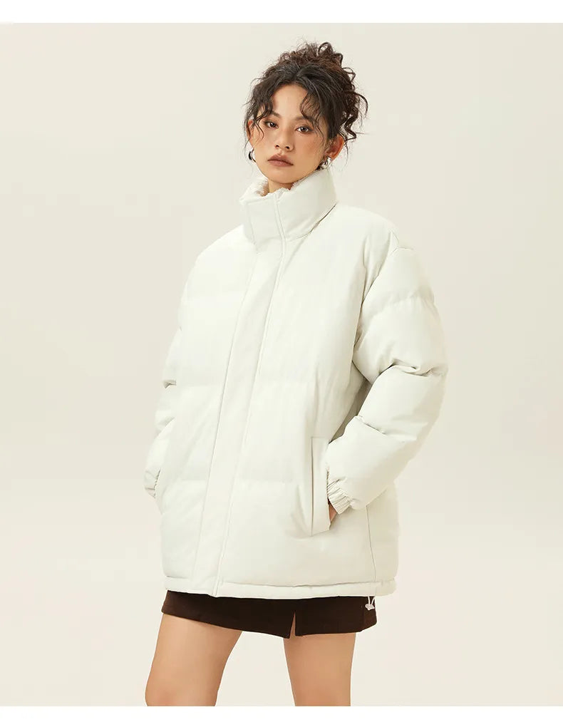 -Style | Cozy Stand-Up Collar Jacket in Thick, Warm Cotton Fabric