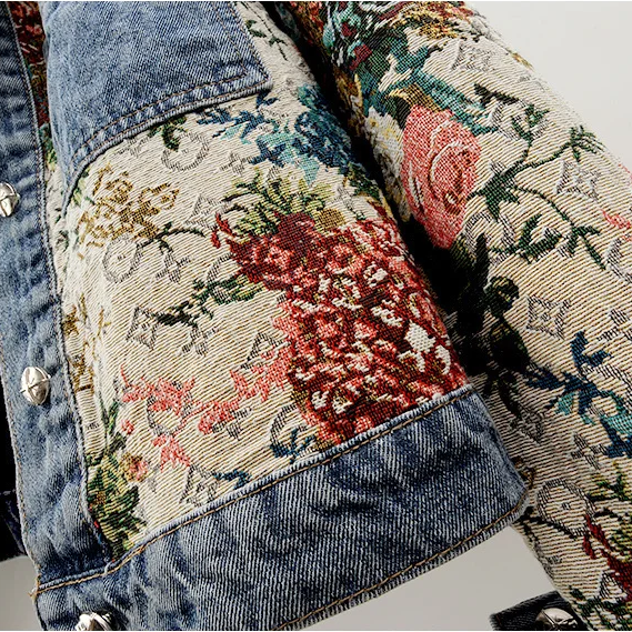 -Style Women's Floral Denim Jacket - July Edition