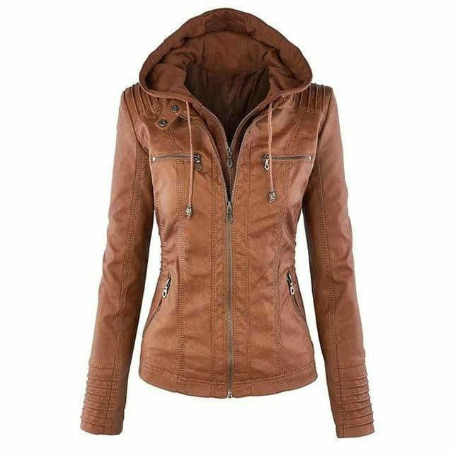 Heidi Fashion | Leather Jacket with Hood