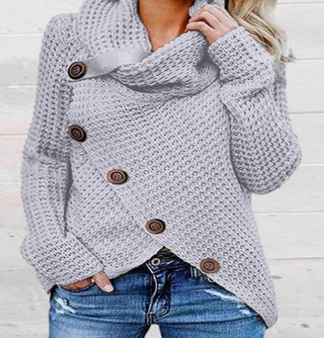 Heidi Mode | Casual Fit Knitted Wool Shawl Collar with Front Buttons