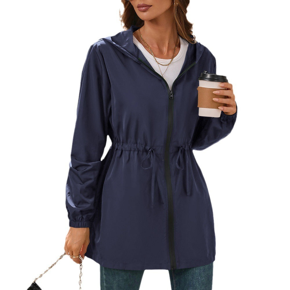 Heidi Fashion | Lightweight Water-Repellent Rain Jacket with Adjustable Waist and Hood