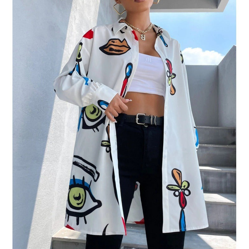 Heidi Fashion | Relaxed Fit Long Sleeve Cotton Graphic Tee