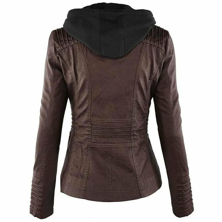 Heidi Fashion | Leather Jacket with Hood